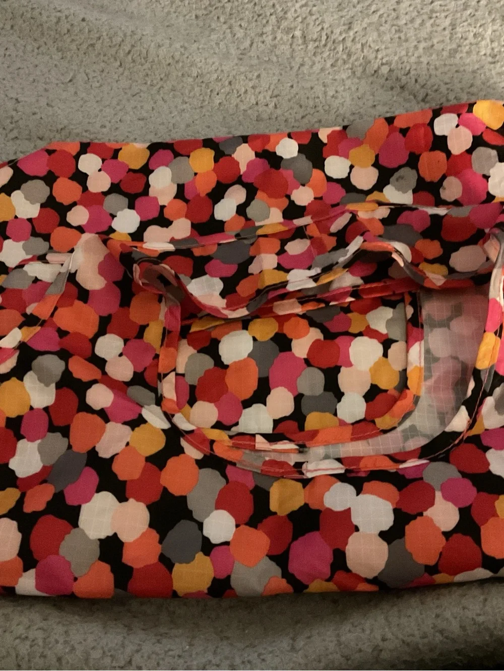 Colorful Dot Pattern Bag folds up